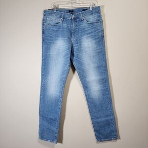 J crew straight leg high waisted stretched jeans color light blue size W34